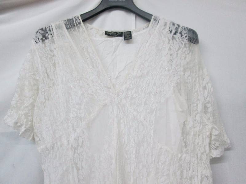 Lola P Womens Crinkle Lace Dress