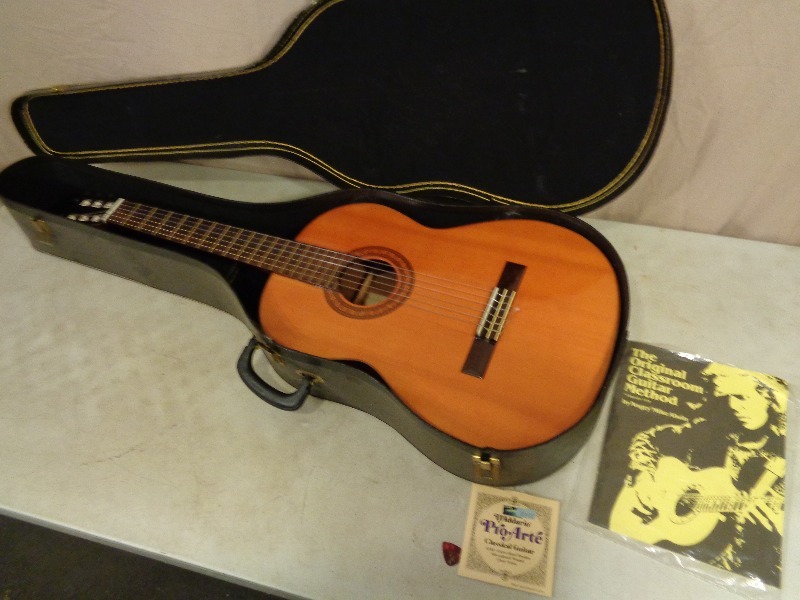 lot 37 image: Sigma Acoustic Guitar with Case and More