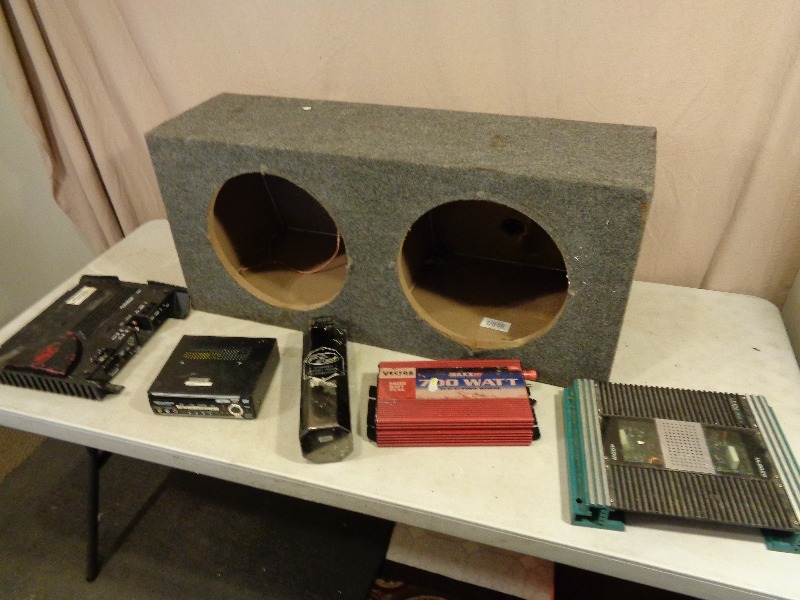 lot 103 image: Car Audio Amplifiers, Box and More