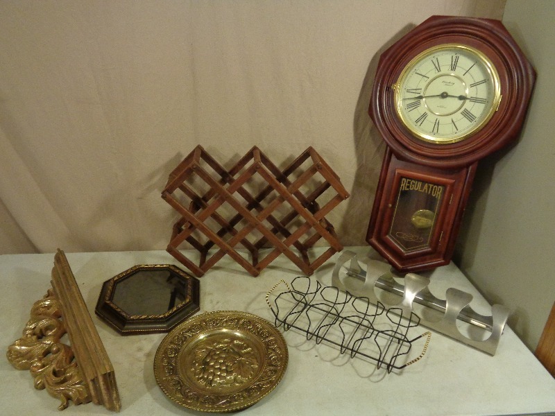 lot 175 image: Wine Racks, Clock, and More