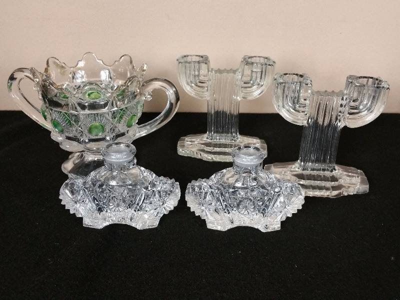 lot 52 image: Queen Mary Candlesticks  More