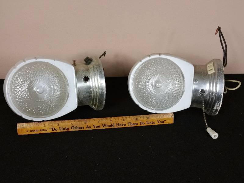lot 81 image: (2) Vintage Unique Lighting Fixtures