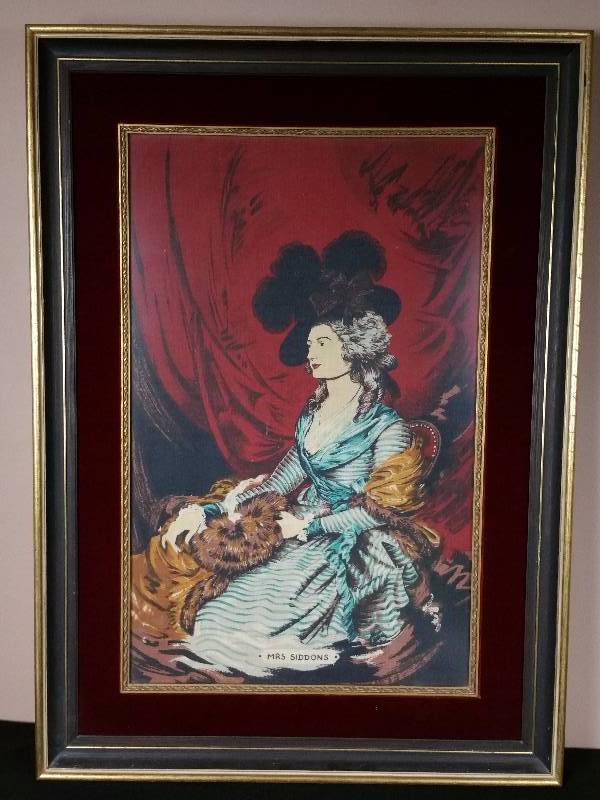 lot 87 image: Victorian Red Velvet Needlepoint Tapestry Art