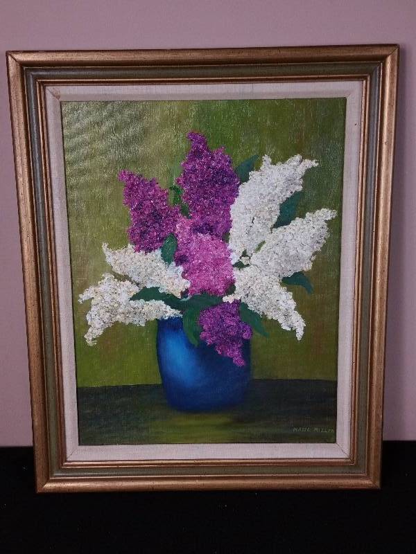 lot 90 image: Three Dimensional Floral Original Oil on Board