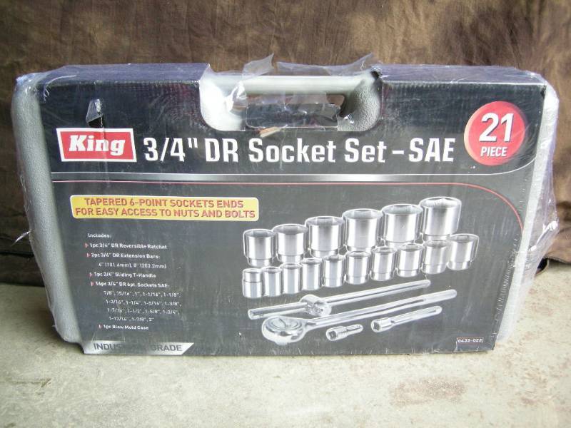 King 34 Drive Socket Set - SAE