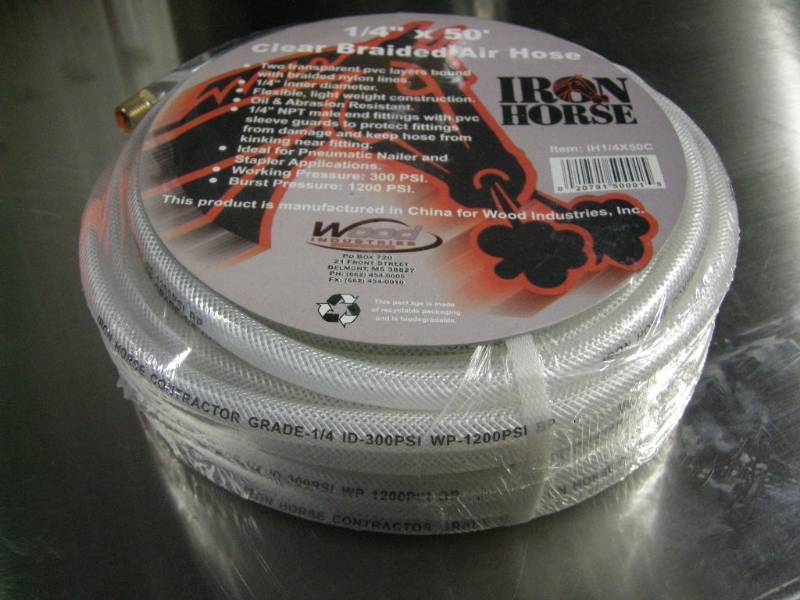 Iron Horse 14 Clear Braided Air Hose