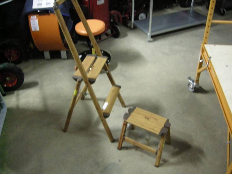 2 Faux Wood Stool & Ladder