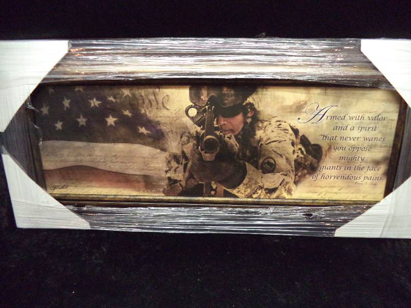 lot 2 image: Framed Art - Military - Jason Bullard, Armed with Valor