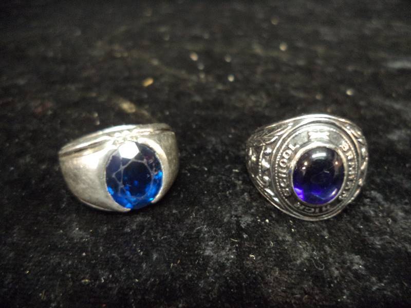 lot 19 image: Pair - Mens Sterling Rings