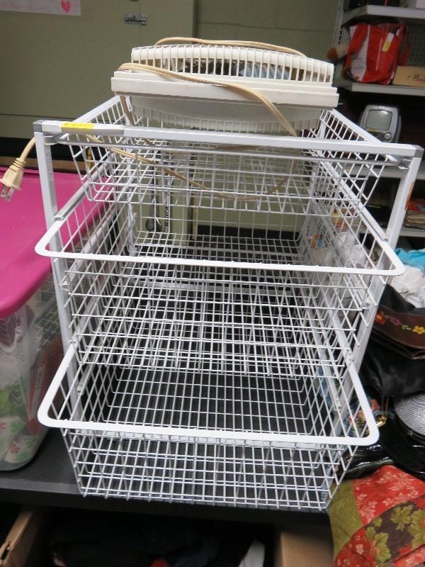 wire rack and expandable fan