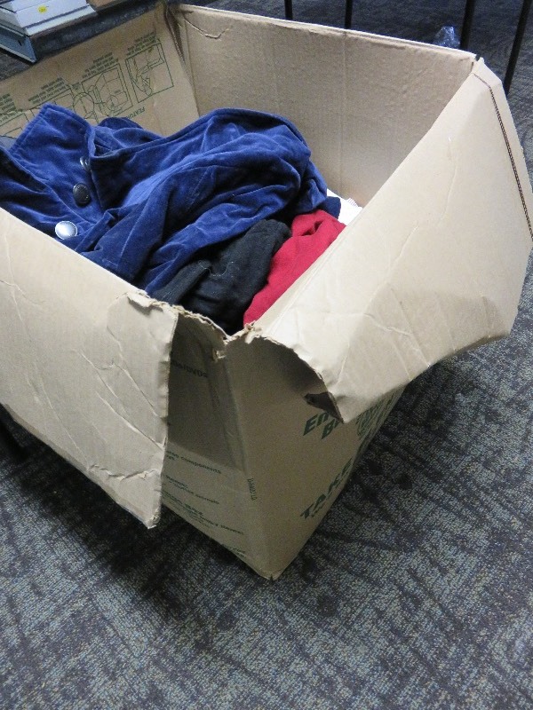 large box of clothingquilt