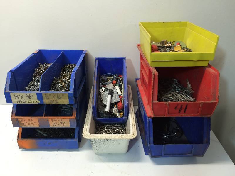 Bins Of Hardware And Chains
