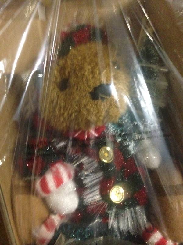 avon fiber optic holiday christmas bear
