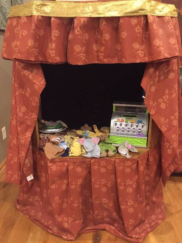 Puppet Theatre with Puppets & Cash Registar