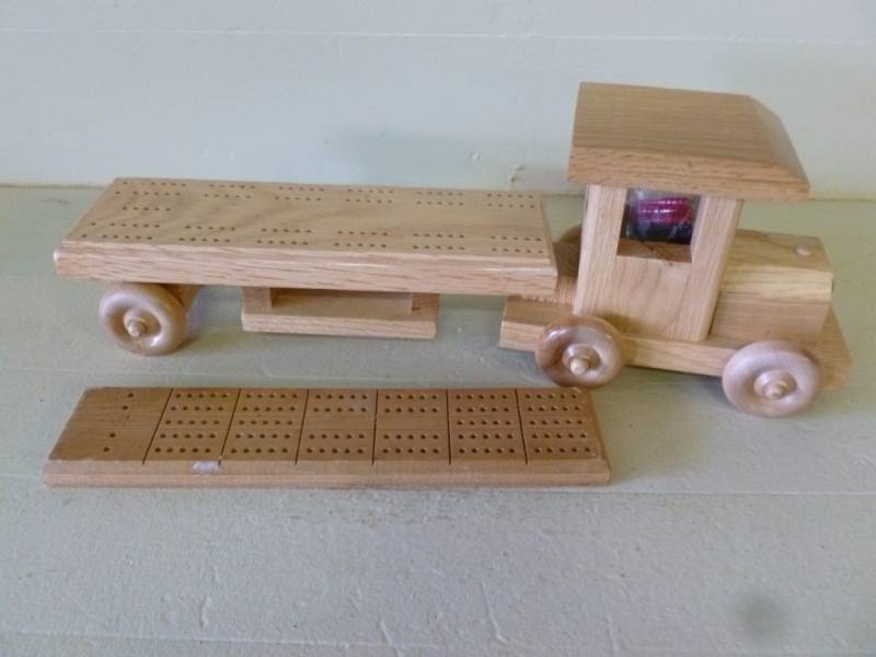 Custom Made Wooden Cribbage Board Truck
