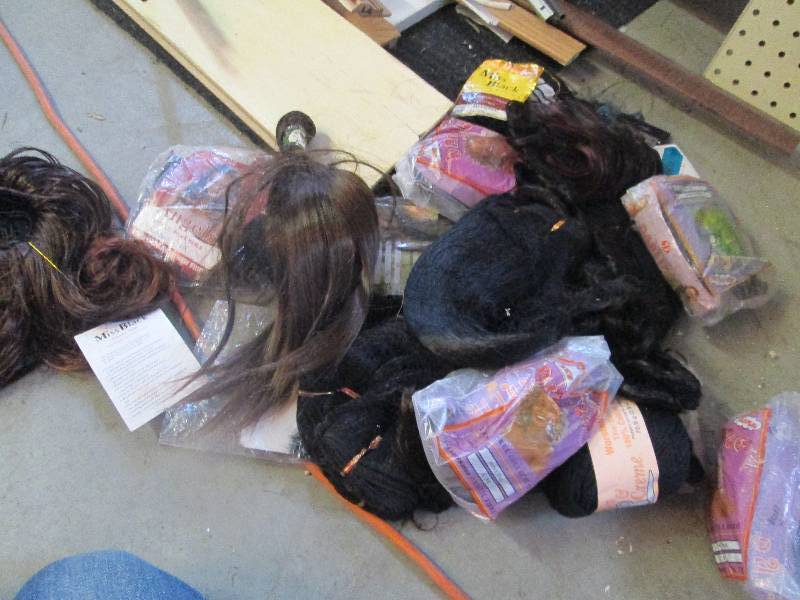 Lot of new artificial hair extensio...