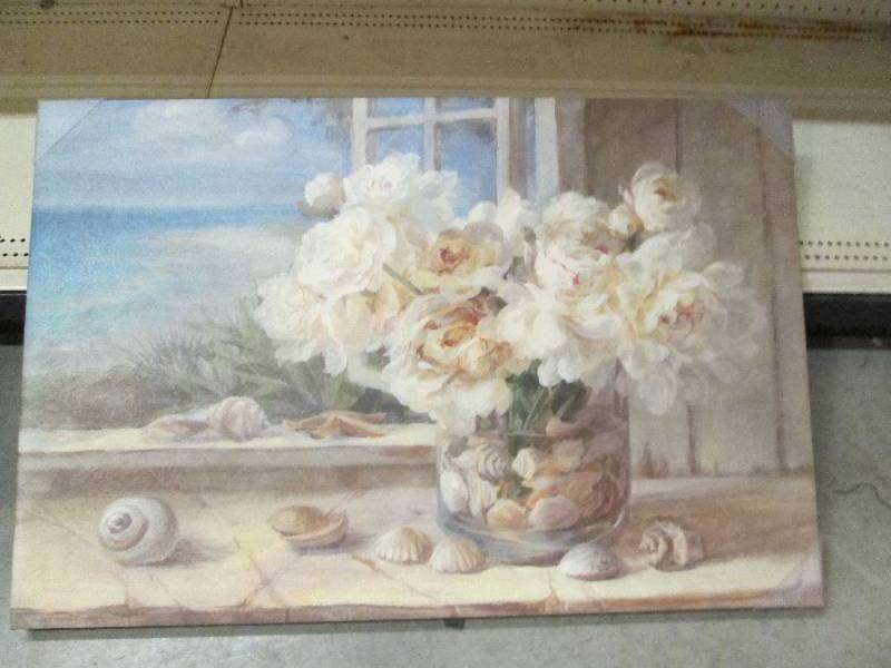 Floral art on canvas 35 x 24...