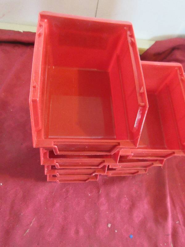 7 STACKABLE PARTS BINS
