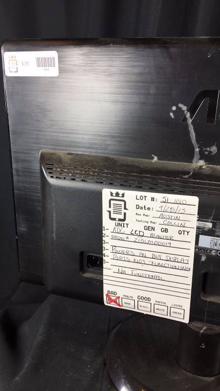 AOC LCD Monitor Est. Retail Value $70