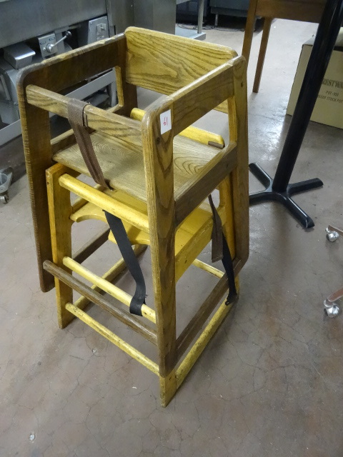 lot 61 image: 2 Wood High Chairs