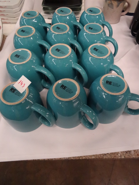 lot 143 image: Stoneware Coffee Cups Qty 12
