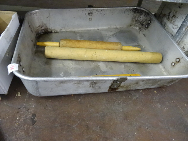lot 286 image: 24 X 18 Aluminum Pan  3 Rolling Pins