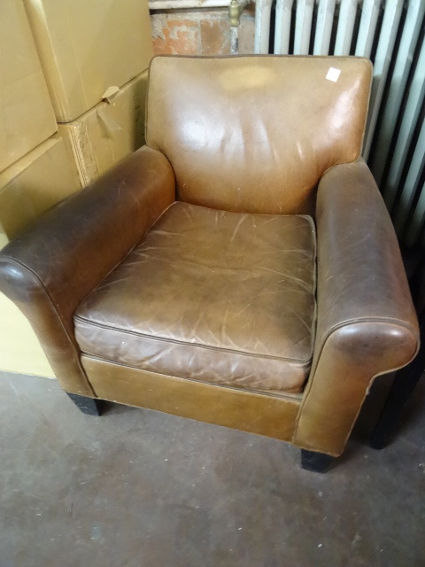 lot 331 image: Leather Cushioned Chair
