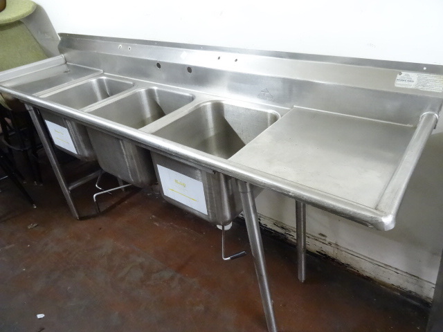 lot 341 image: 3 Basin Stainless Sink