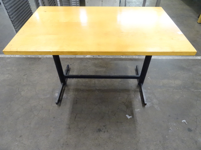 lot 360 image: Wood Top Table with Metal Base