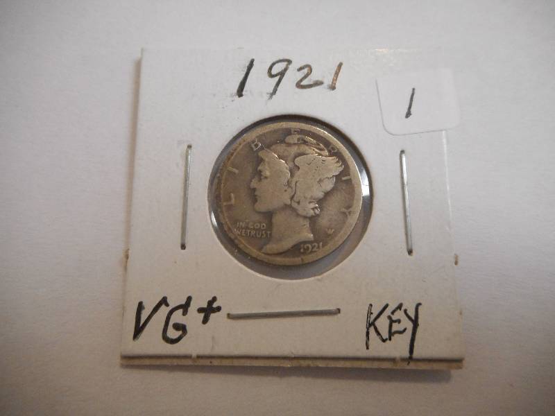 1921 Mercury Dime, Key Date, VG