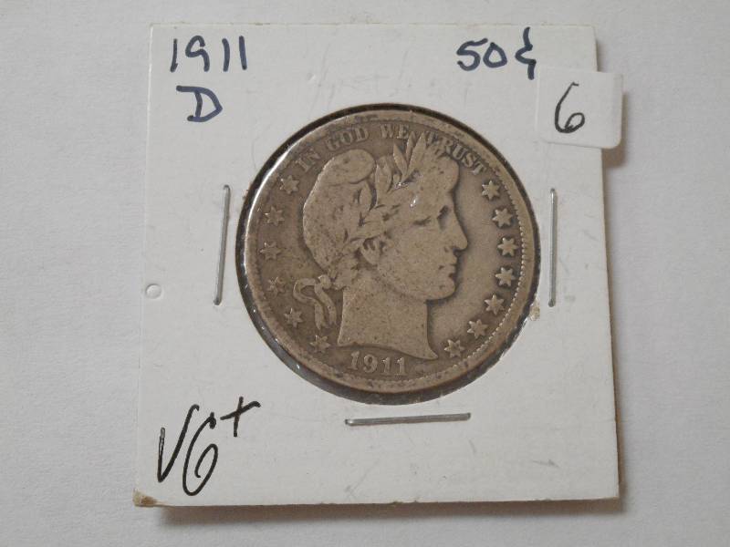 1911-D Barber Half Dollar, Clear Fe...
