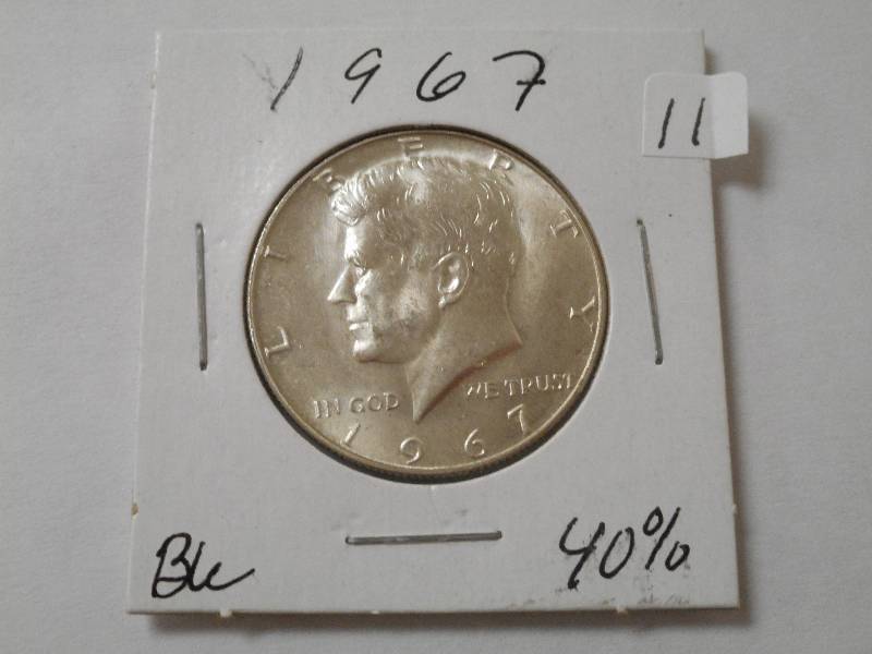 1967 Kennedy Half Dollar, BU, 40% S...