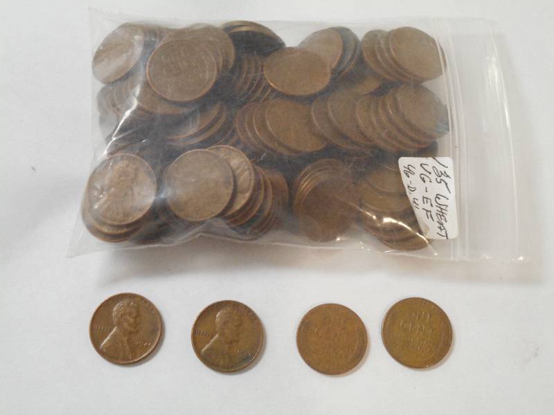 135 Wheat Cents, Mostly 1946-D, 194...