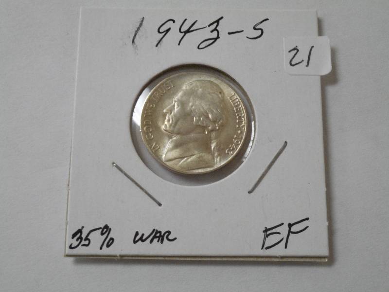 1943-S Silver War Nickel, EF...