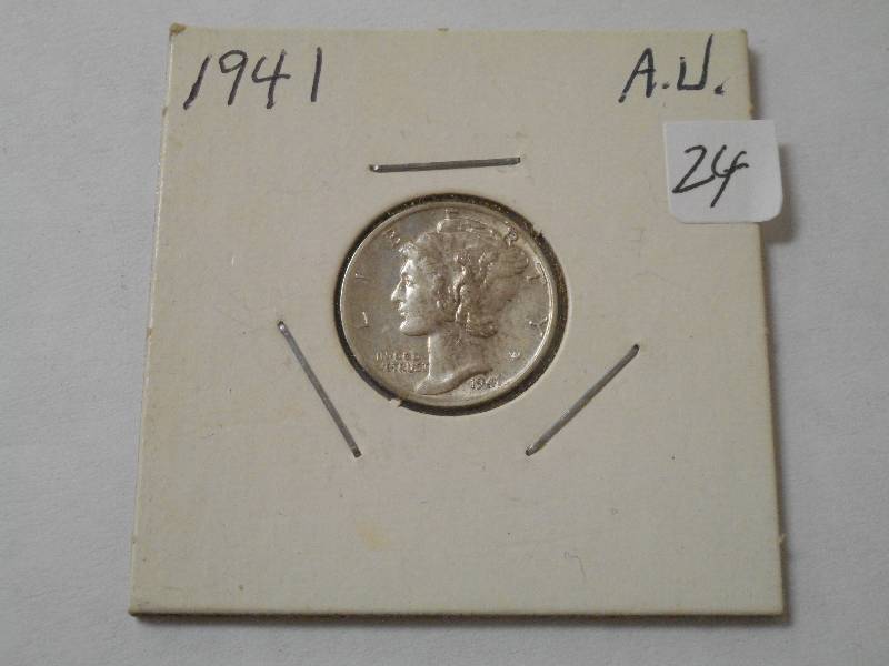 1941 Mercury Dime, AU...
