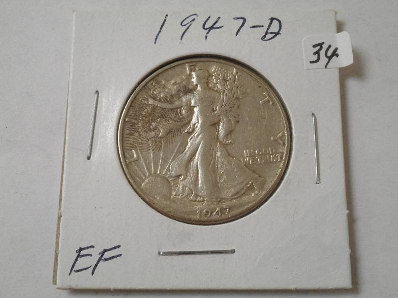 1947-D Walking Liberty Half Dollar,...