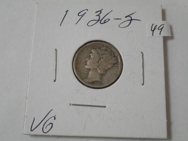 1936-S Dime, VG...