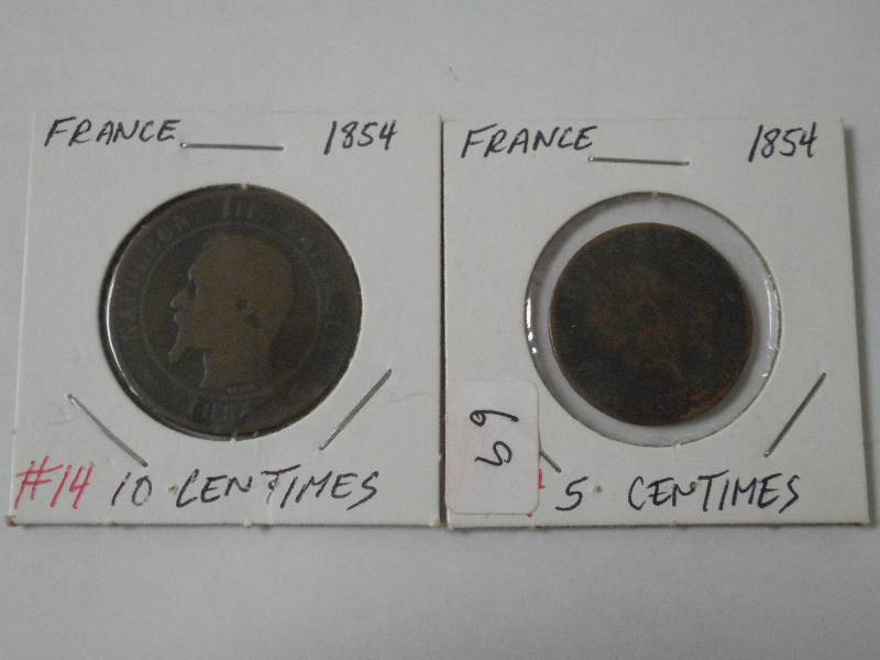 Misc. Foreign Coins France, 1854 1...