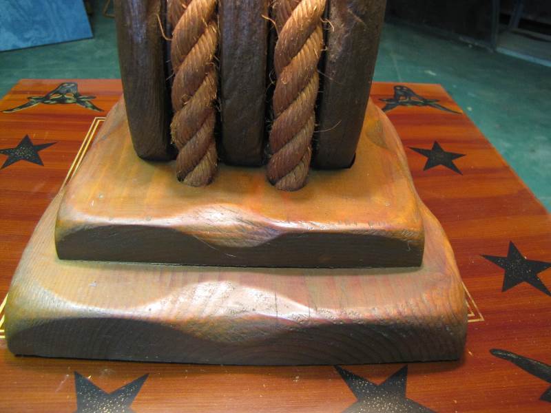 Wooden Pulley 3 Way Lamp WORKS