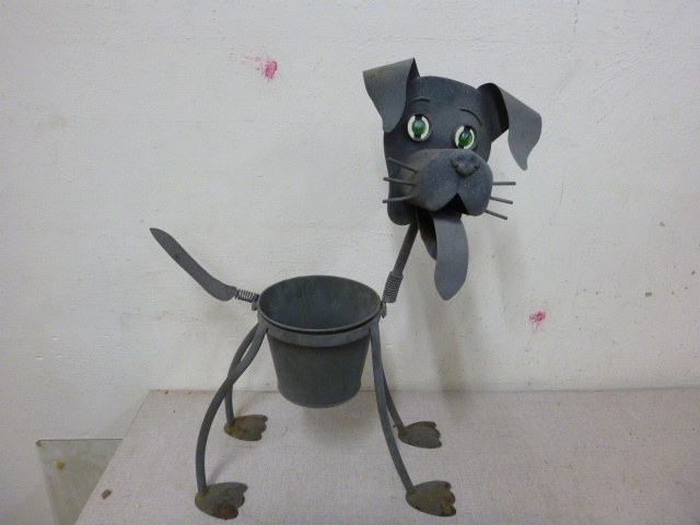 lot 187 image: Metal Dog Planter