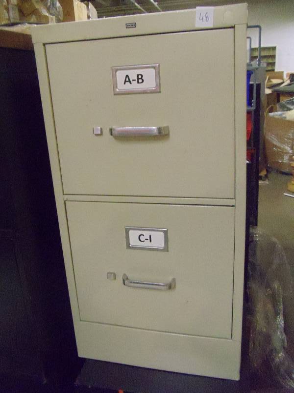 lot 48 image: 15 metal 2 drawer file cabinet