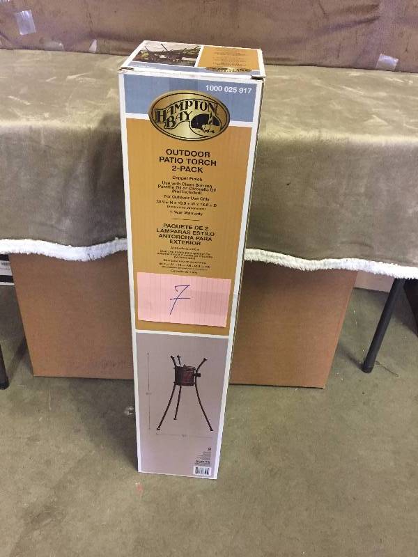 lot 7 image: Hampton Bay Outdoor Patio Torch 2-pack New