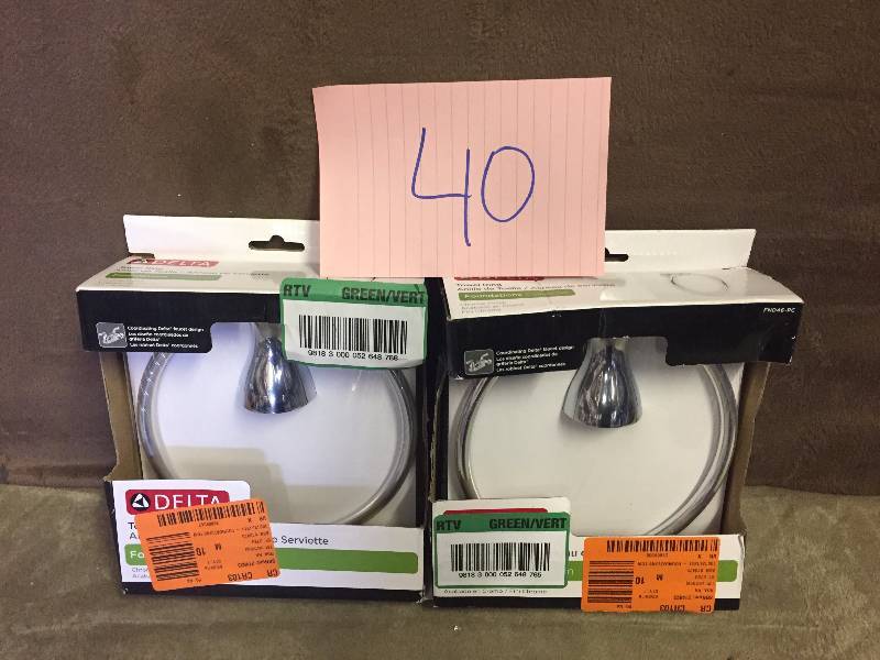 lot 40 image: Lot of 2 Delta Towel Ring New
