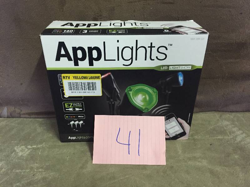 lot 41 image: LightShow AppLights LED RGB Spotlight Stake (Set of 3)-38874 - The Home Depot