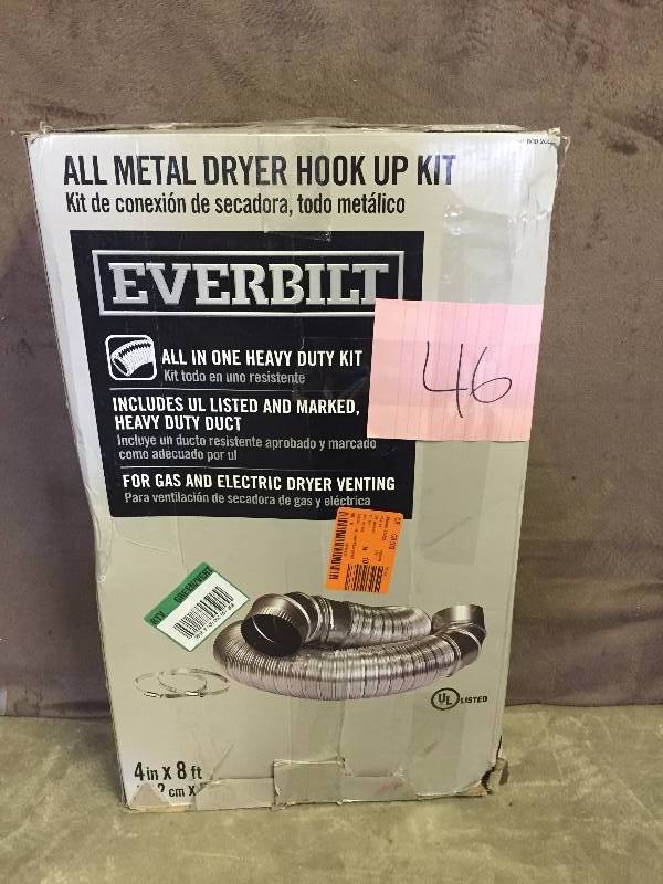 lot 46 image: Everbilt 4 in. x 8 ft. All Metal Dryer Hook-Up Kit