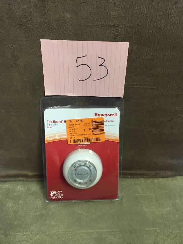 lot 53 image: Round Mechanical Thermostat Heat Only CT87K New