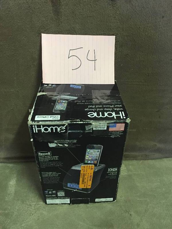 lot 54 image: iHome iP21 App-Friendly Alarm Clock for iPhone and iPod, Gunmetal