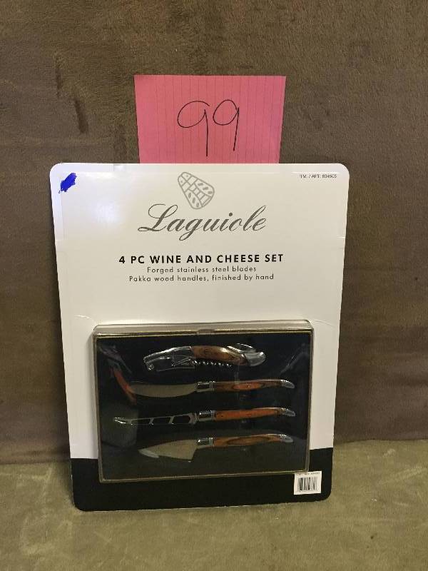 lot 99 image: Laguiole 4-Piece Wine and Cheese Set New