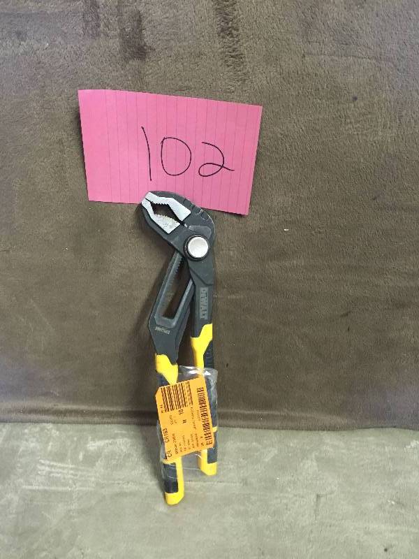 lot 102 image: Dewalt 12 in. V-Groove Jaw Pushlock Pliers