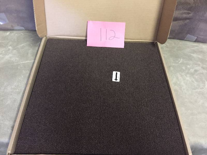 lot 112 image: Brown Ribbed 18 in. x 18 in. Carpet Tile (16 TilesCase)